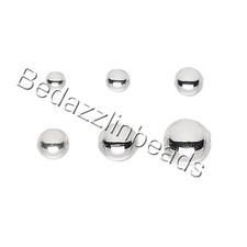 100 Smooth Shiny Silver Plated Over Brass Base Metal Round Spacer Ball Beads