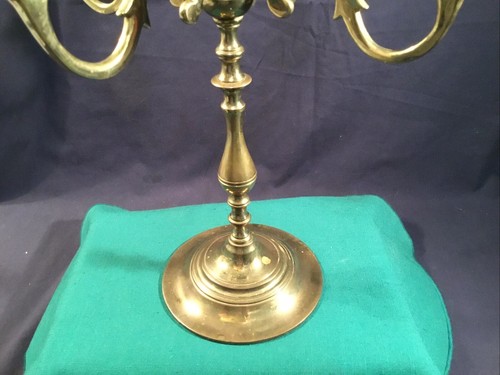 Vintage Antique Large 4 Arm 5 Candle Brass HB Candle Stick Holder Candelabra 15” - Picture 9 of 15