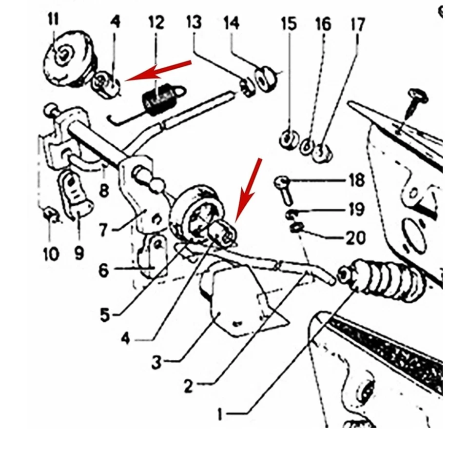 Buje espaciador de eje de apoyo de pedal de embrague BMW 1964-76 BMW 1600 1602 2002 Foto 2 de 4