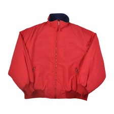 Vintage Eddie Bauer Windbreaker Jacket Fleece Lining Red Ladies Xl