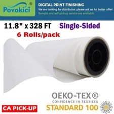 PICK-UP 6Rolls 11.8" x328 FT Direct to Film Transfer Film Single Sided Warm Peel