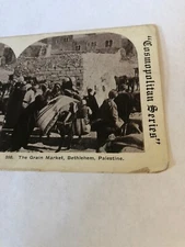 Vintage Grain Market Bethlehem Palestine Stereoview Card