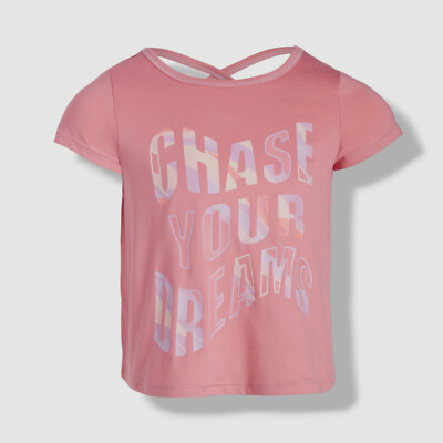 ID Ideology Baby Girl's Pink Chase Your Dream Graphic T-Shirt Top Size 3T
