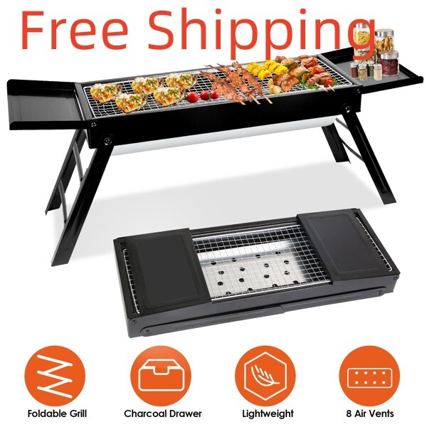 Portable barbecue grill foldable for barbecuing lamb kebabs camping barbecue