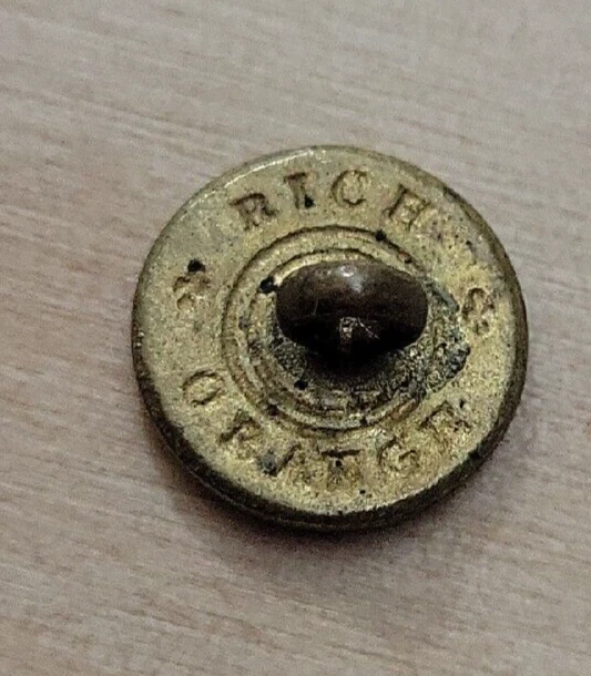 Botón Antiguo Raro, Botón Diseño Águila Patriótica Años 1820, "Naranja Rico" BM Foto 3 de 4