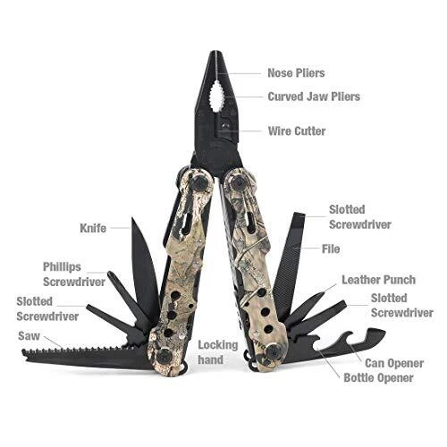 Multi-tool - 13 in 1 Multi Function Pliers - Folding Pocket Tool with Sheath,...