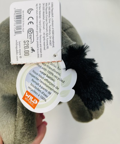 Peluche rinoceronte Wild Republic 14" peluche realistico rinoceronte giocattolo morbido nuovo con etichette - Foto 6 di 8