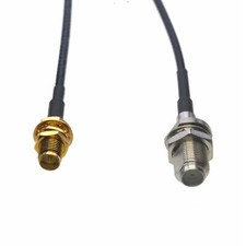 RF DVB Cable F jack to RP-SMA female nut bulkhead RG316 6" 10FT GPS TV antenna