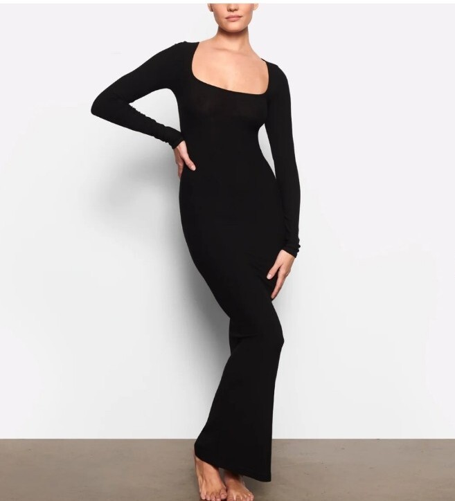 SKIMS スキムズ SOFT LOUNGE LONG SLEEVE DRESS SOFT LOUNGE LONG SLEEVE DRESS | ONYX