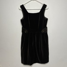 Vera Wang Brown Velour Oversized Pleated Jumper Dress - Size 4