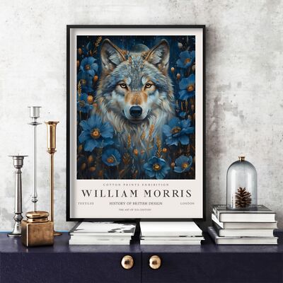 William Morris Print, Morris Ausstellungsposter, Blue Collection Wolf (55e)