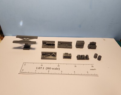 HO Gas Station Detail Set, 3D Printed, Unpainted