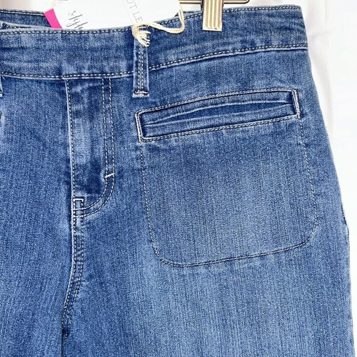 Styles & Co Plus Women Curvy Boot Leg Mid Rise Denim Jeans Sz 8 NWT Tuscon Blue - Picture 6 of 13