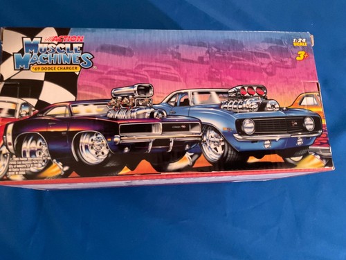 2005 Muscle Machines RUSTY WALLACE 1969 Dodge Hemi Charger R/T NASCAR 1:28 Blue - Picture 5 of 5