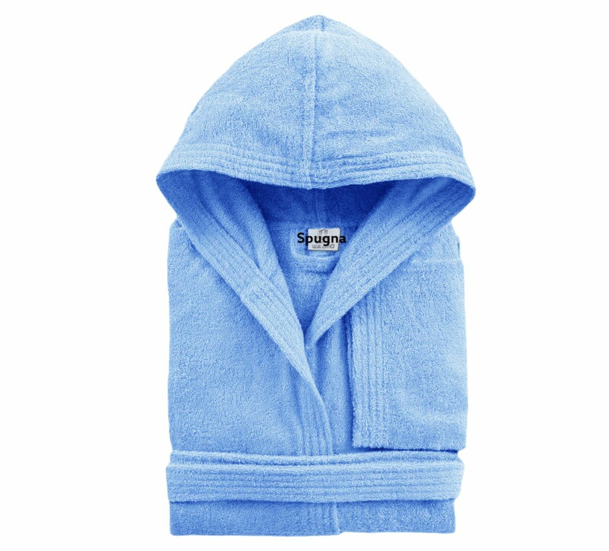 IQYU Accappatoio da donna in spugna con cappuccio, lungo vestaglia da