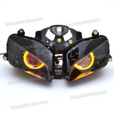Assembly Headlight Amber Angel Red Devil Eye Projector For Honda CBR600RR 03-06