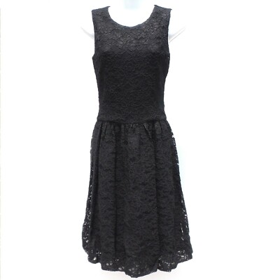 UNIFORM UNION Loyandford Black Floral Lace Sleeveless Back Zip Dress 2  LOYD/FORD | eBay
