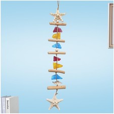 Colored Sea Glass Coastal Wall Decor, Beach Room Decor with Starfish