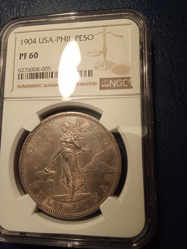 US Philippines 1904 Peso NGC PF 60 PROOF