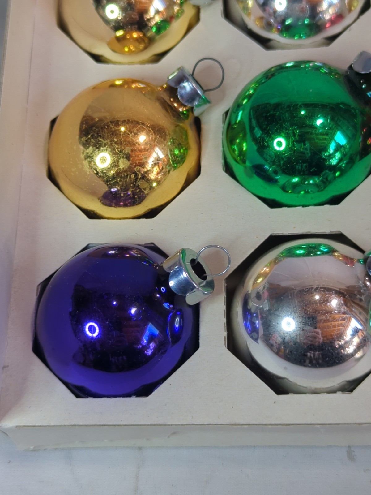 18 Rauch Vintage Holiday Home 1.75" Multicolor Glass Christmas Ornaments USA 53A