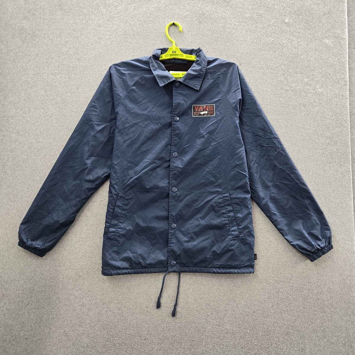 Vans Men Jacket MEDIUM Blue Coach Activewear Snap Button READ | eBay