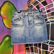 Replay Y2K Acid Wash Denim Mini Skirt, W28