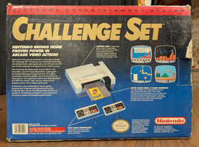 NES Nintendo Console Challenge Set Complete in Box- has rips see pics  w/game