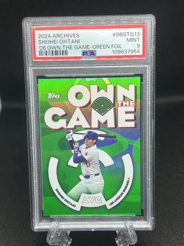 2024 Topps Archives Shohei Ohtani Own the Game Green Foil Parallel /99 PSA 9
