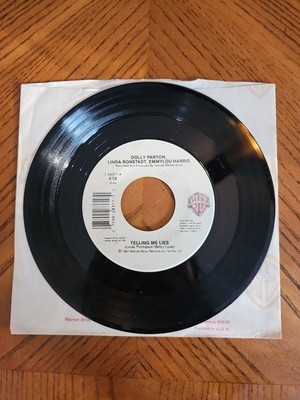Dolly Parton Emmylou Harris Ronstadt Rosewood Casket Telling Me Lies RCA 45rpm