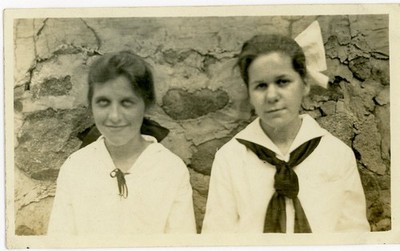 #NN20- aa B&W Old Photo Photograph- Girls- One Rolling Eyes - 1919