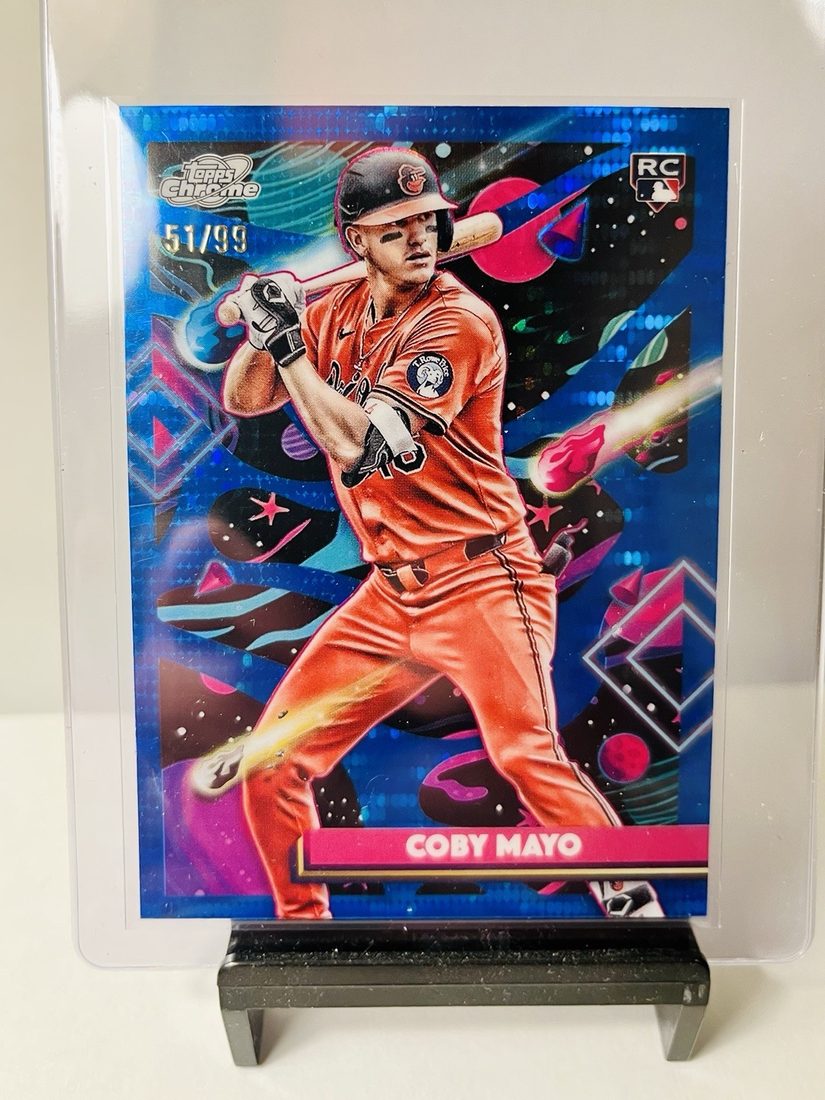 2025 Topps Chrome Cosmic Coby Mayo #154 Blue Moon Refractor /99 (RC)