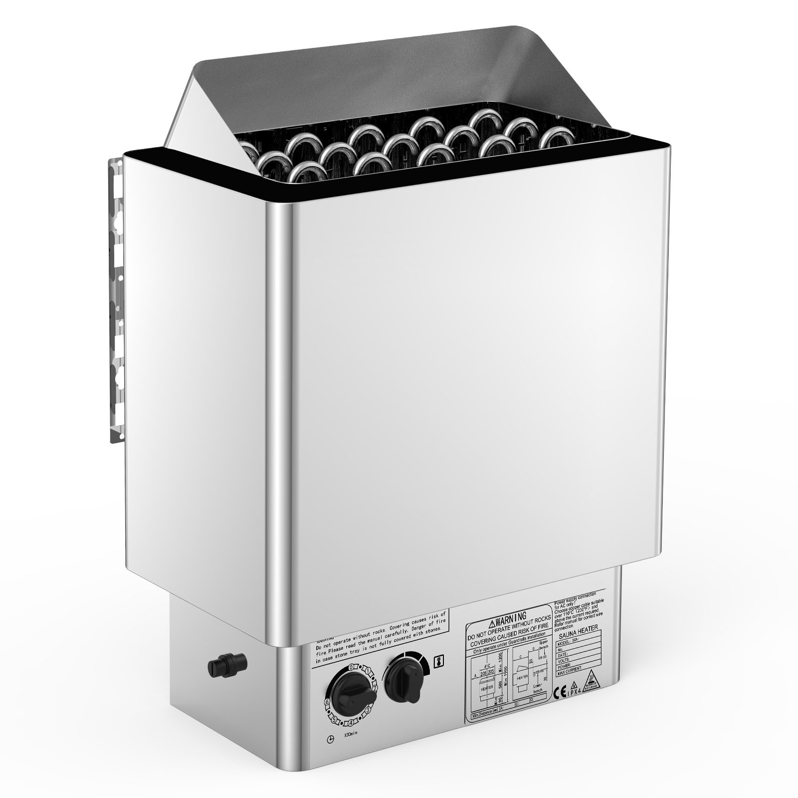 Poêle Électrique de Sauna 9 kW Chauffage Intérieur Cabine Inox Vapeur Sèche Humide
