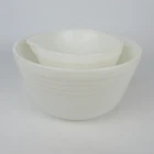 Vintage Pyrex Hamilton Beach Milk Glass Mixing Bowls Ribbed Nesting Set of 2