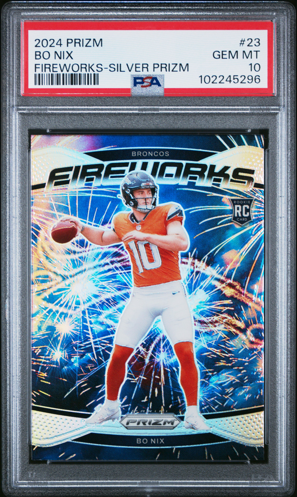 2024 PANINI PRIZM FIREWORKS SILVER PRIZM #23 BO NIX PSA 10