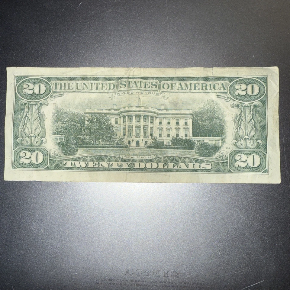 1974 20 dollar bill series A  A99584001A  - Image 4 of 4