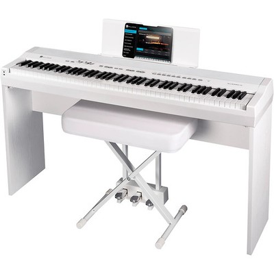Williams Allegro IV Digital Piano With Stand, Bench and PianoStyle Pedal White