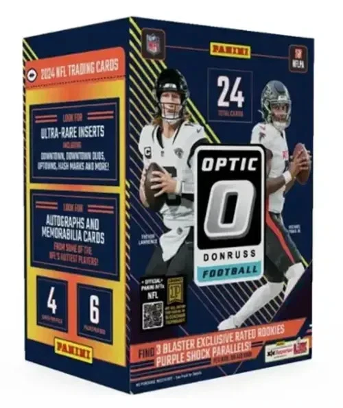 RIP & SHIP 2024 Panini Donruss Optic NFL Football Blaster Box Purple Parallel.