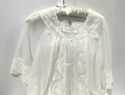 VTG Shadowline White Bridal Peignoir Lace Sheer Pearls Long Gown Robe Slippers — photo 9