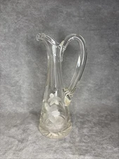 Vintage American Brilliant Cut Crystal Bud Vase Cruet Floral & Ladder Cut