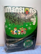 DIMENSIONS Felt Embroidery Kit - FROSTY ANIMALS TREE SKIRT/TABLECLOTH 45" Round