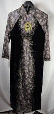 Women  s Custom Cheongsam Qipao Velvet Dress Tunic Chinese Yin Yang Size S M