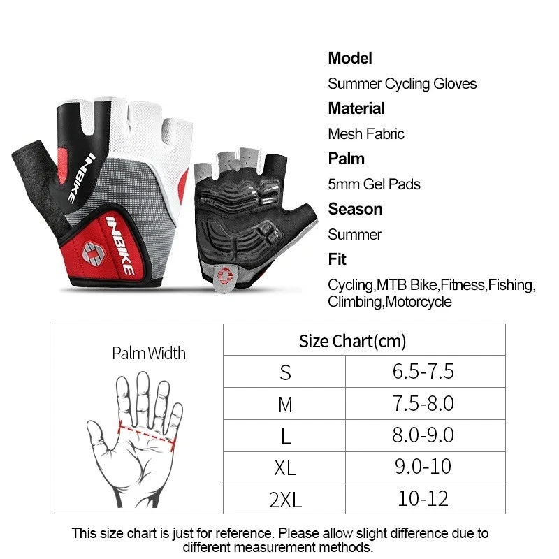 Cycling Gloves Half Finger Shockproof Gel Padded Sport Gym Fitness MTB Gloves - image 2 of 4
