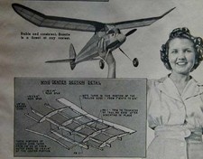 Class A Free Flight Competition Plane 1946 HowTo build PLANS Snootie 