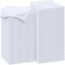 16x16" Microfiber Cleaning Cloths for Cars Ultra Absorbent Towels 60 Pack White
