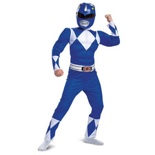 MIGHTY MORPHIN POWER RANGERS CLASSIC MUSCLE BOY'S COSTUME SMALL 4-6, BLUE RANGER
