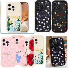 For Samsung S24 S23 S25 iPhone 17 16e Lovely Flowers Cover Customized Phone Case