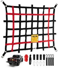 3.5x4.1ft Truck Bed Cargo Net SUV, 1100lb High-Strength Webbing, Adjustable Buck