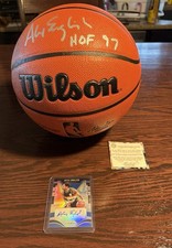 Denver Nuggets, Alex English, Signed Basketball (Schwartz) &amp; Autographed Card