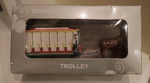 Walt Disney Village Christmas Accessories Trolley Horse and Buggy RARE