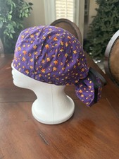 Purple With Stars Ponytail Scrub Hat